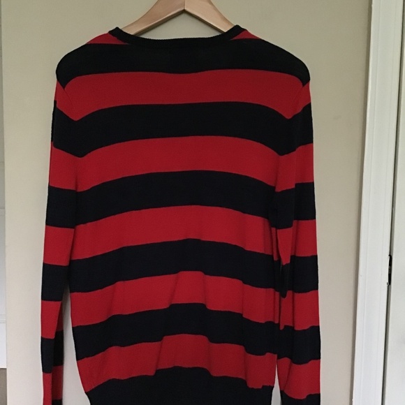 Express Men’s Small Navy/Red Sweater - Picture 2 of 4